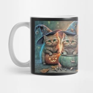 Halloween Cat Witches Greeting Card Mug